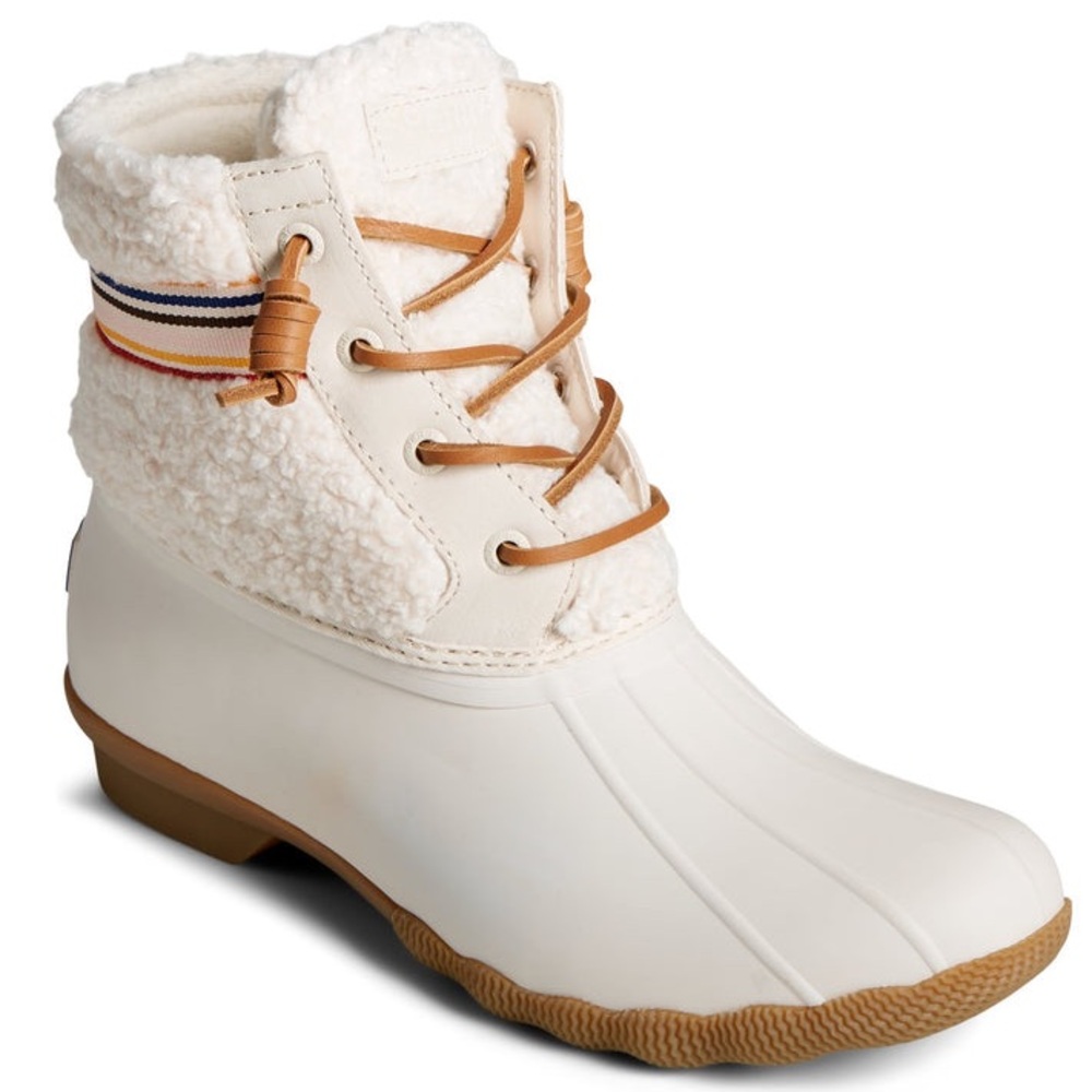 Sperry Saltwater Rainbow Sherpa Duck Boot NWOT